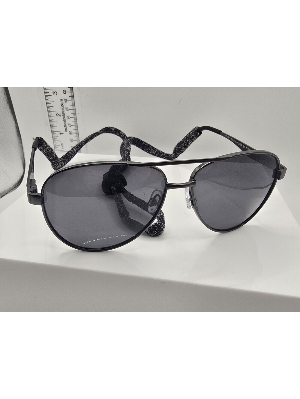 Wrangler Range View Aviator 26 1194 Gunmetal Gray Sunglasses With Strap